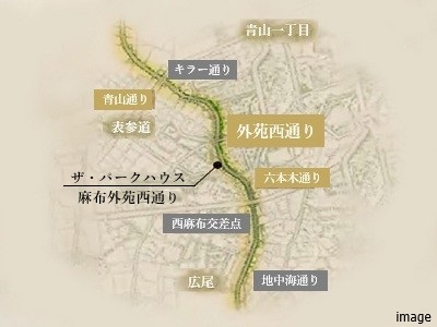 外苑西通りイメージイラスト｜ザ・パークハウス麻布外苑西通り